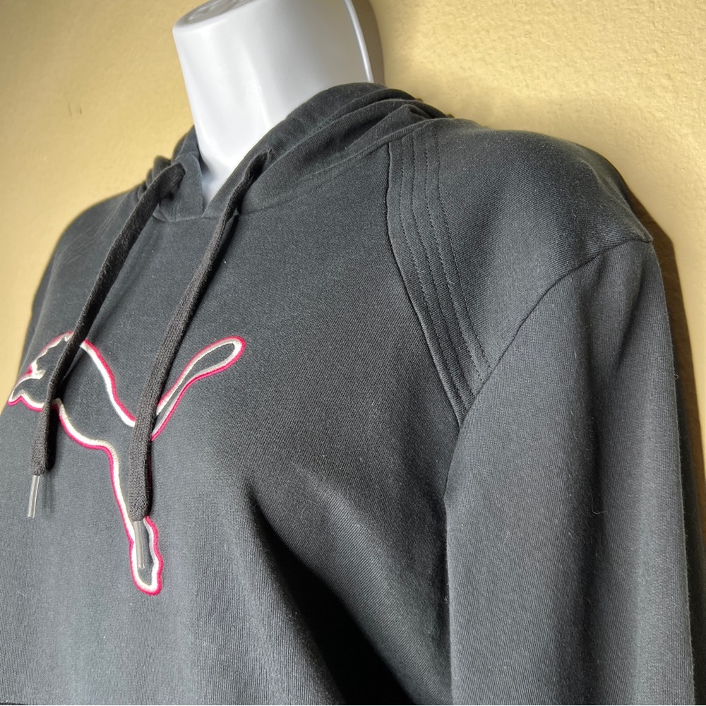 PUMA Black Hoodie Sweatshirt with Pink Accents - 817700 - Sz M - Picture 5 of 9